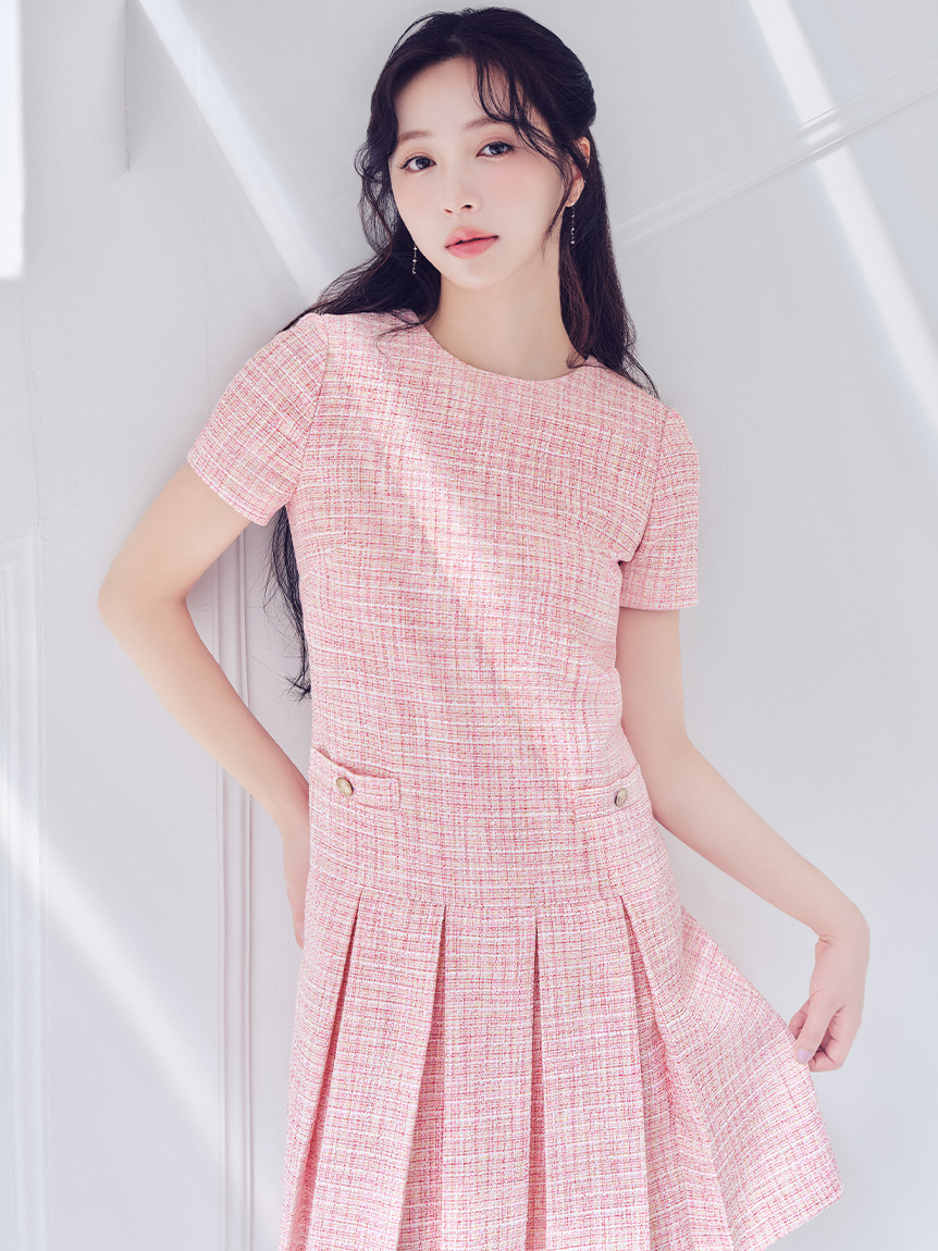 ツイードミニワンピース