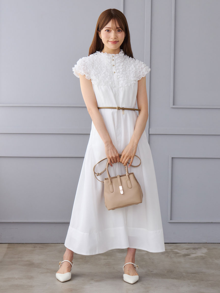 フロント釦フリルシャツワンピース(デイリーワンピース)｜DRESS