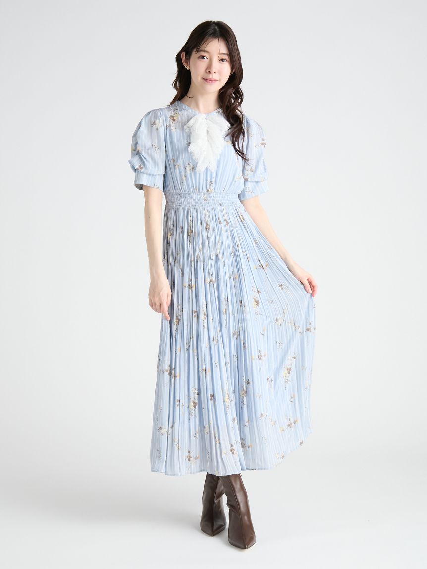 洗える】フローラルヨークレースワンピース(デイリーワンピース