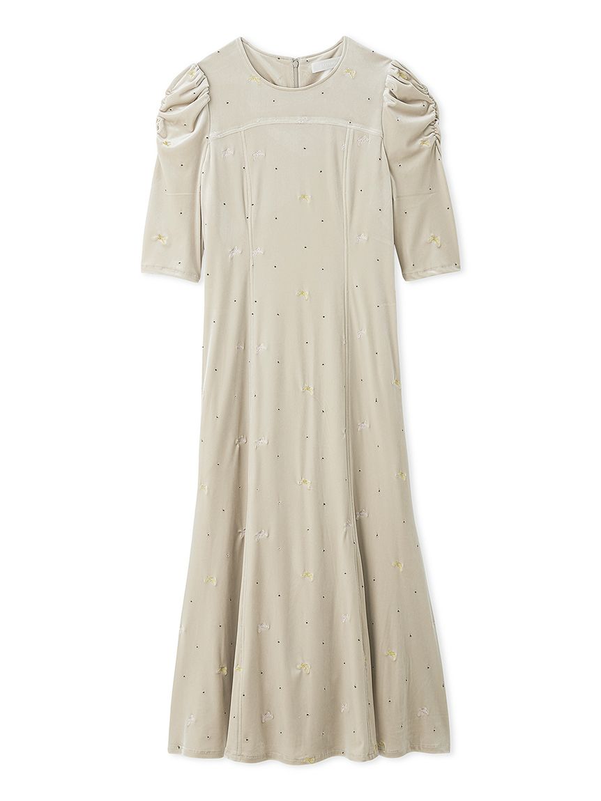 リボンドット刺繍ベロアワンピース(ロングワンピース)｜DRESS｜CELFORD