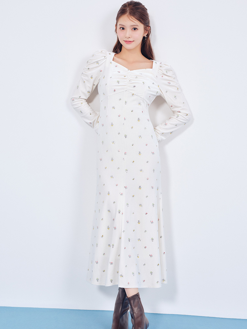 小花刺繍ベロアワンピース(ロングワンピース)｜DRESS｜CELFORD（セル