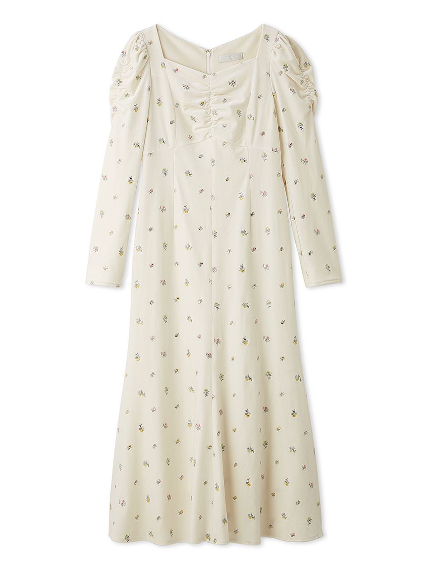 小花刺繍ベロアワンピース(デイリーワンピース)｜DRESS（ドレス