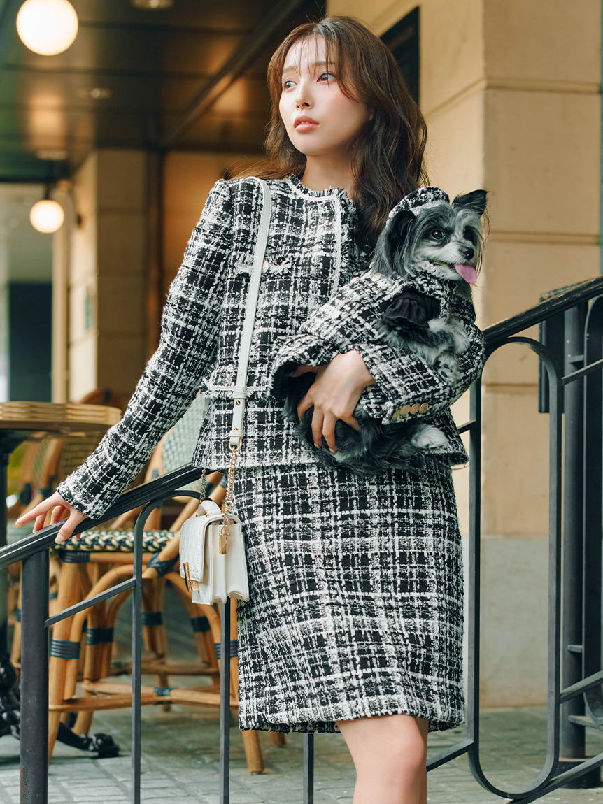 セットアップ対応】ツイードミニワンピース(ミニワンピース)｜DRESS