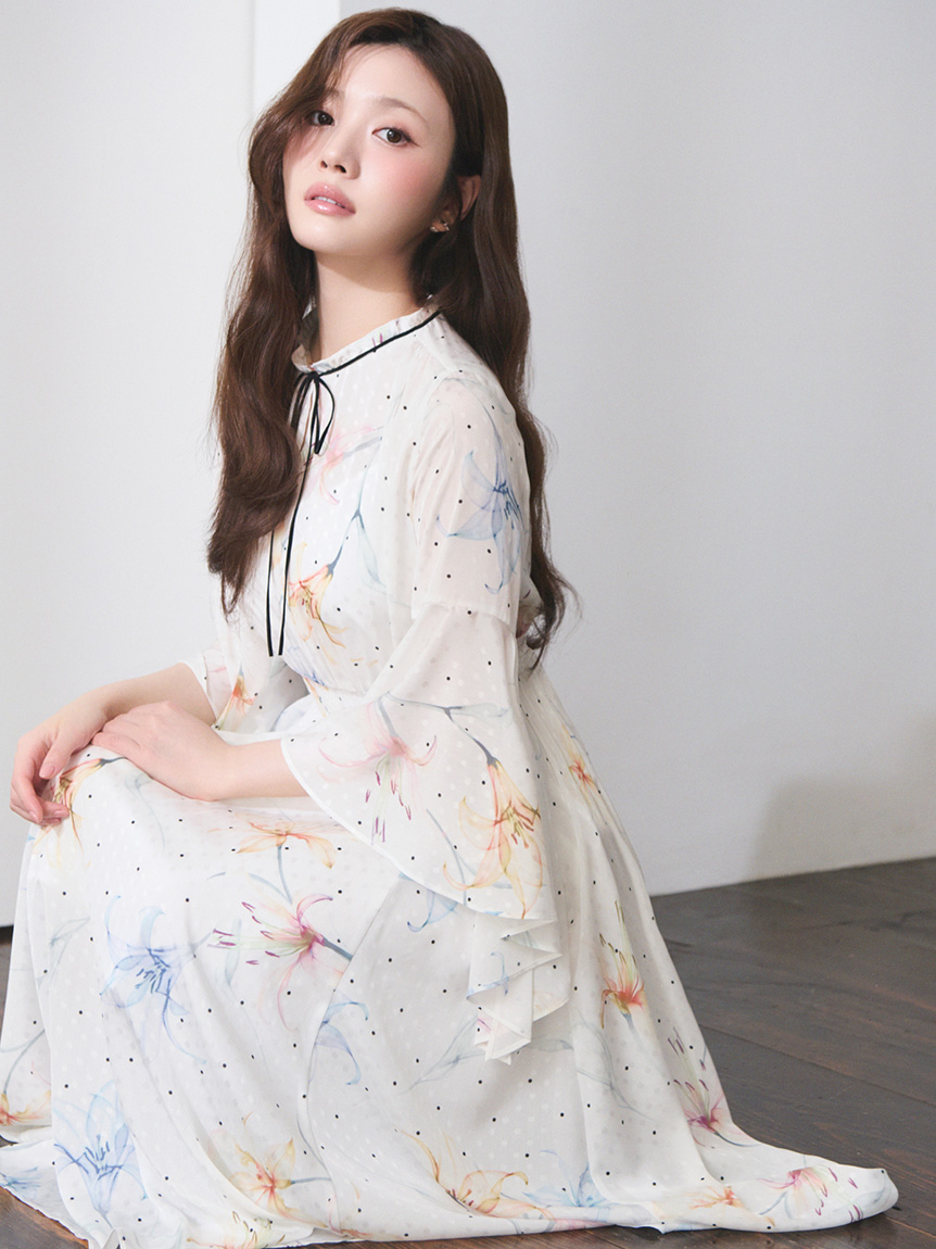 リリードットプリントワンピース(デイリーワンピース)｜DRESS（ドレス
