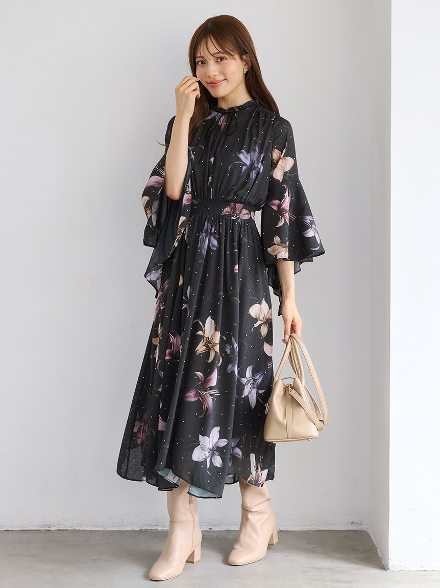 リリードットプリントワンピース(デイリーワンピース)｜DRESS（ドレス
