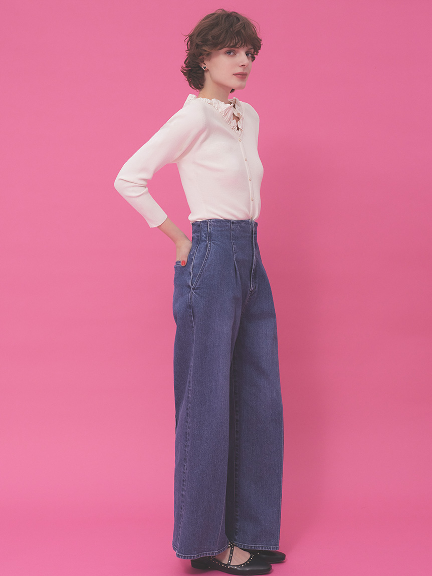 未使用級✨セルフォード 24年モデル ワンピース ボウタイ フラワー プリーツ 未使用級✨セルフォード 24年モデル ワンピース ボウタイ