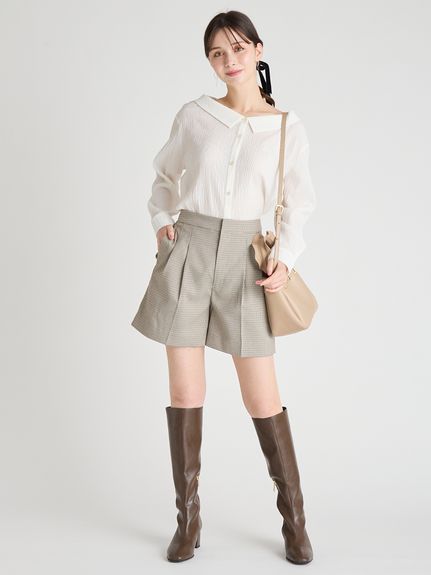 セルフォード　バリエーションタックショートパンツ　ピンク　今期　25SS セルフォード バリエーションタックショートパンツ ピンク 今期