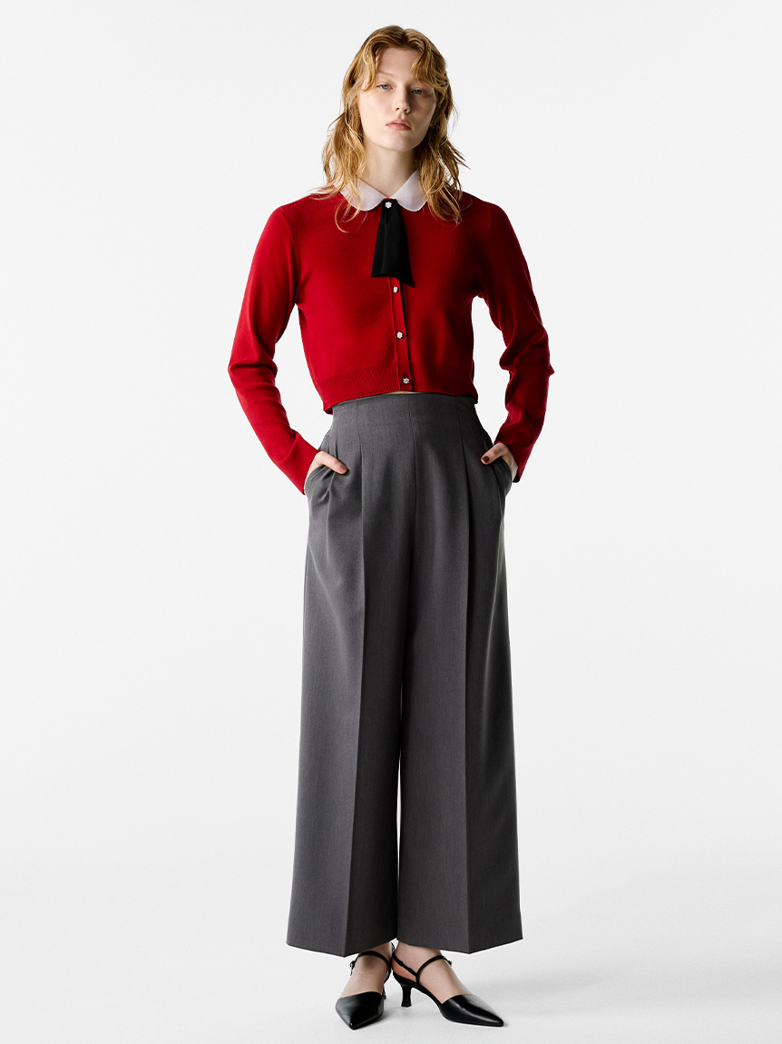 CELFORD パンツ サテンタックワイドパンツ(ロングパンツ)｜PANTS（パンツ