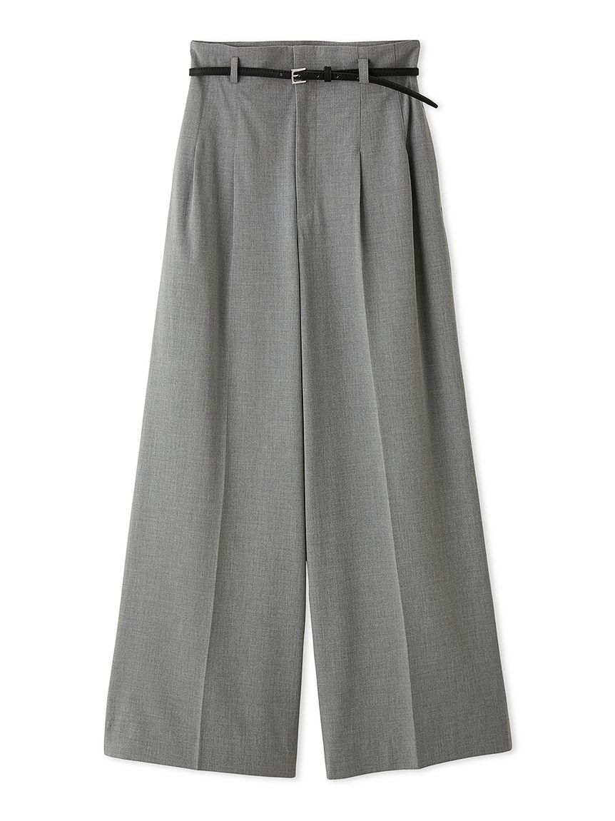 洗える】ベルト付きワイドパンツ(ロングパンツ)｜PANTS（パンツ