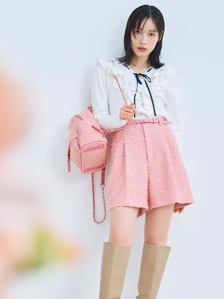 セットアップ対応】ベルト付きショートパンツ(ショート・ハーフパンツ