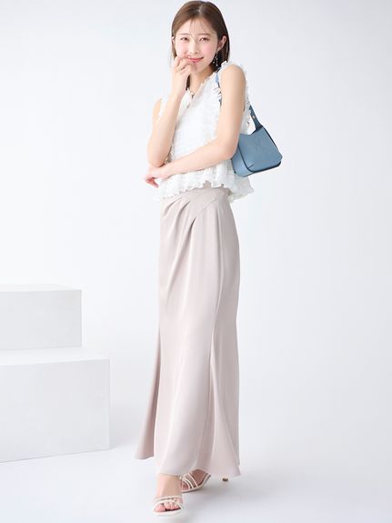 ドレープタックサテンマーメイドスカート(SKIRT（スカート