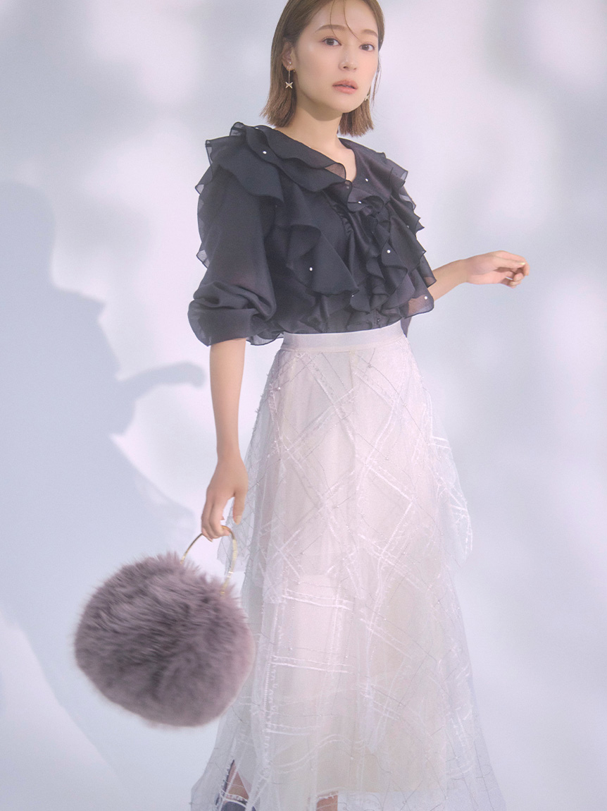 HANAE MORI×CELFORDコラボ】パールスカート(SKIRT（スカート