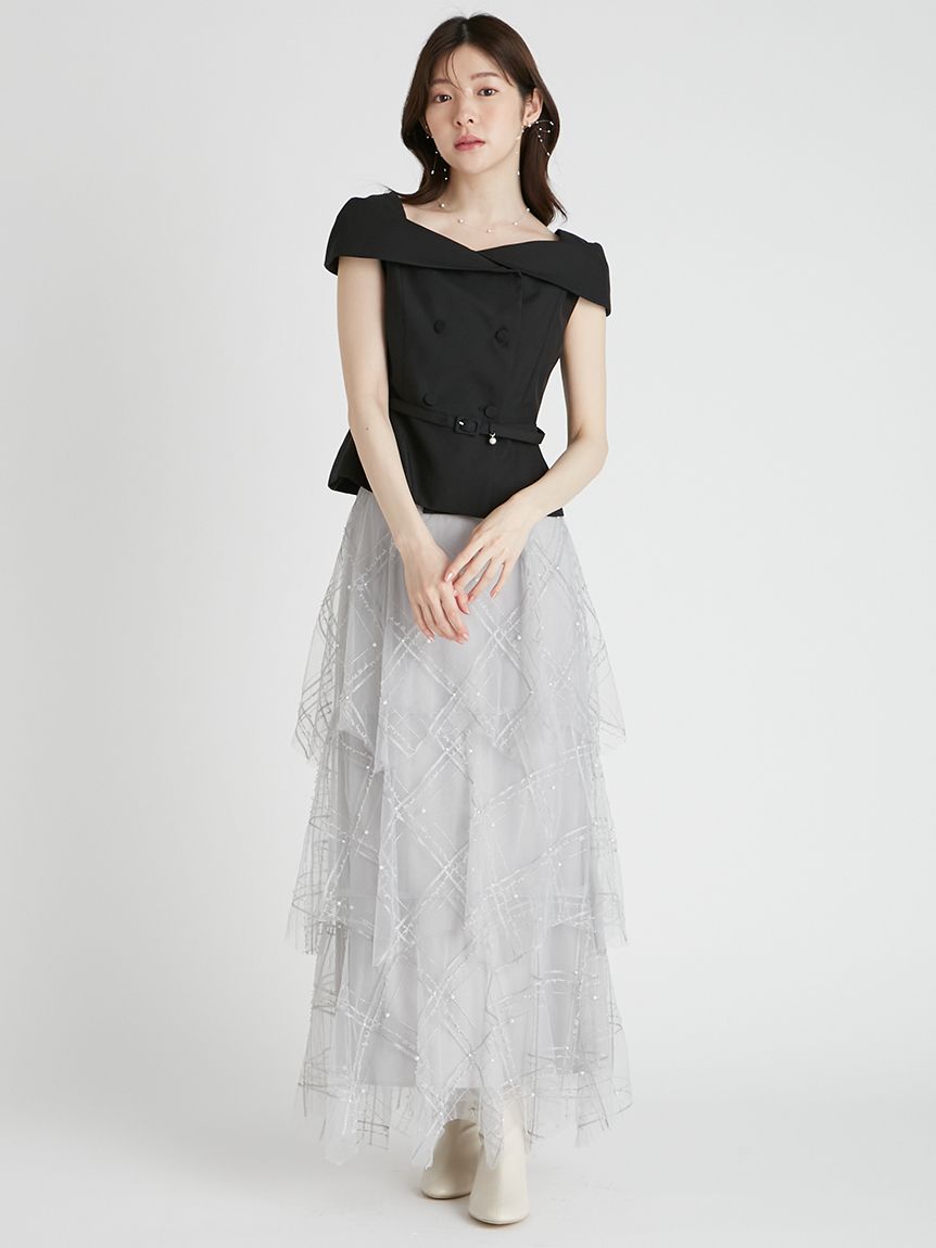 HANAE MORI×CELFORDコラボ】パールスカート(SKIRT（スカート