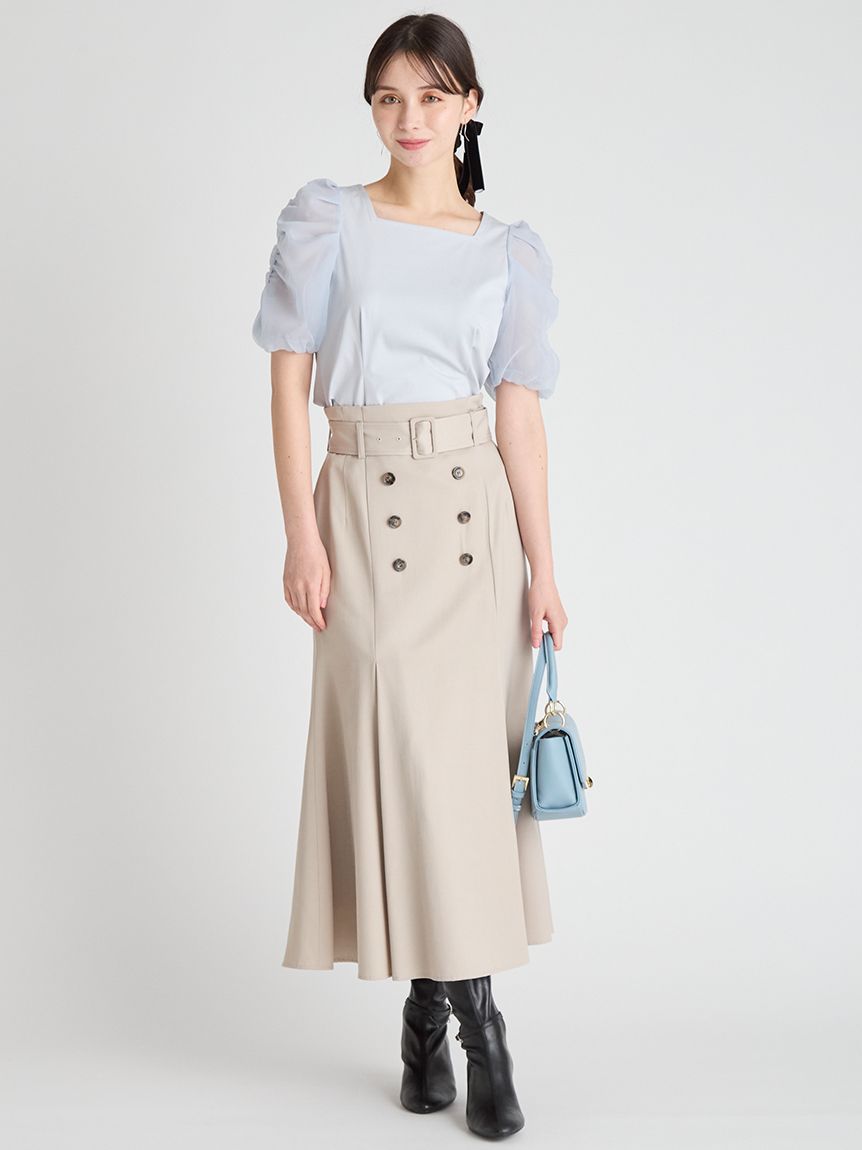 雑誌掲載すぐ届く【ディーゼル】M-MERYN コットンミディスカート トレンチデザインマーメイドスカート(SKIRT(スカート