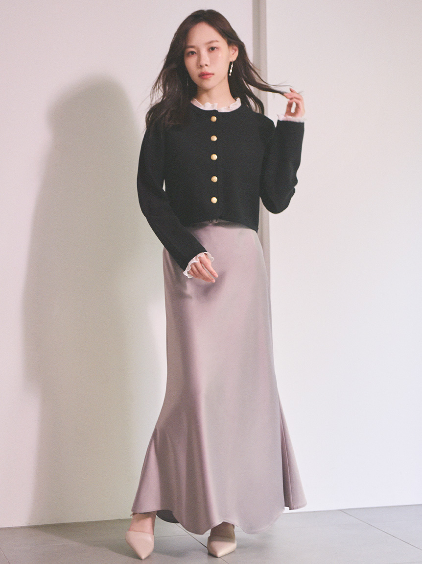 ベルト付きサテンナロースカート(SKIRT（スカート）)｜CELFORD