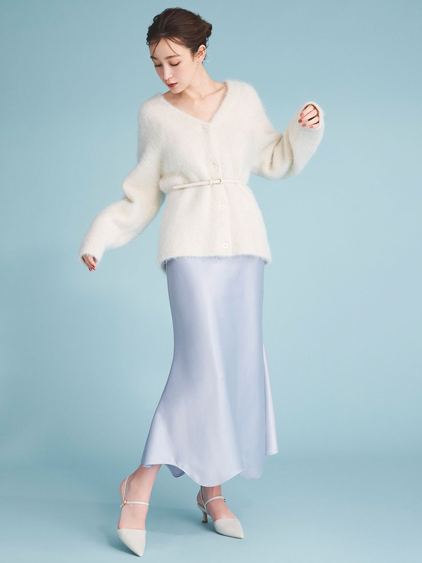 ベルト付きサテンナロースカート(SKIRT（スカート）)｜CELFORD