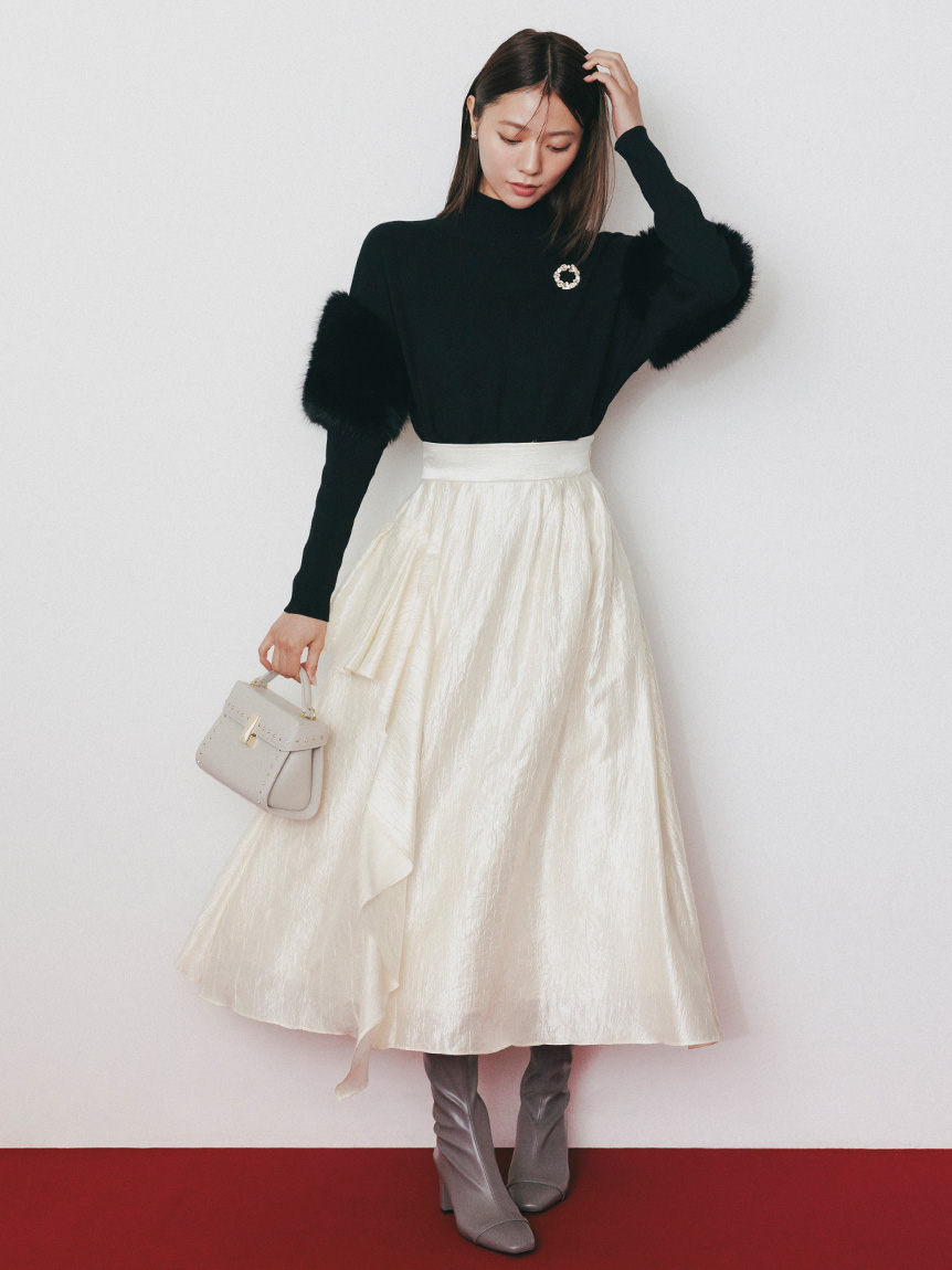 ウォッシャブル】シャイニーアシンメトリースカート(SKIRT（スカート