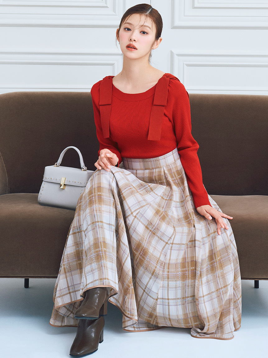 CELFORD ウールショートコート キルティングウール台形スカート CELFORD (12%OFF) / セルフォード ファー襟付きキルティング