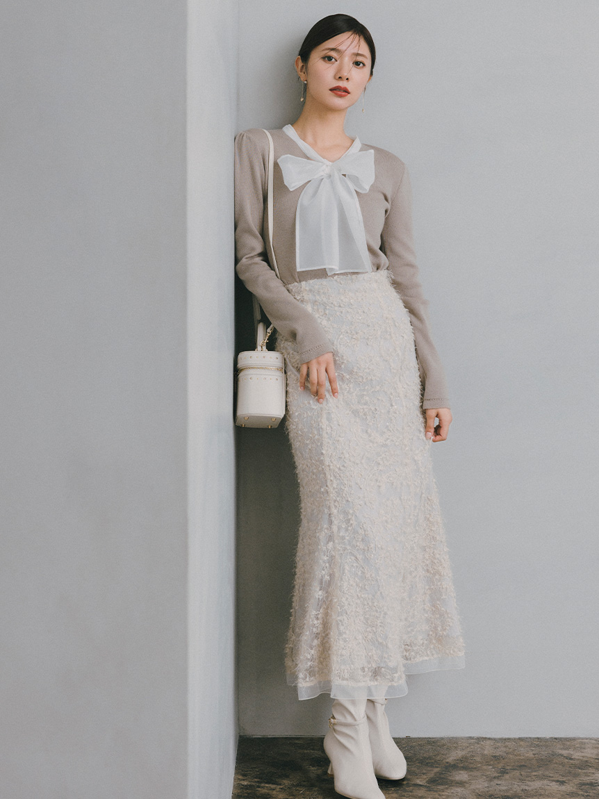 スパンコールレース刺繍スカート(SKIRT（スカート）)｜CELFORD（セル