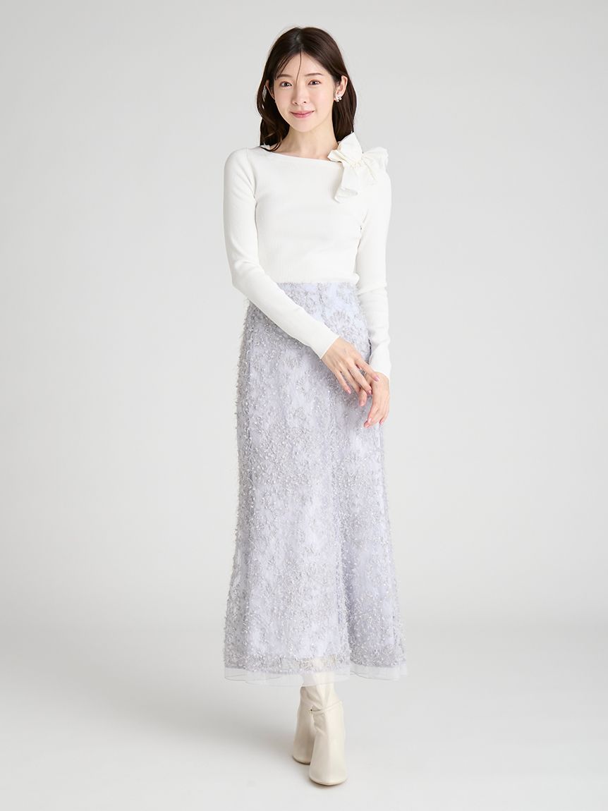 スパンコールレース刺繍スカート(SKIRT（スカート）)｜CELFORD（セル