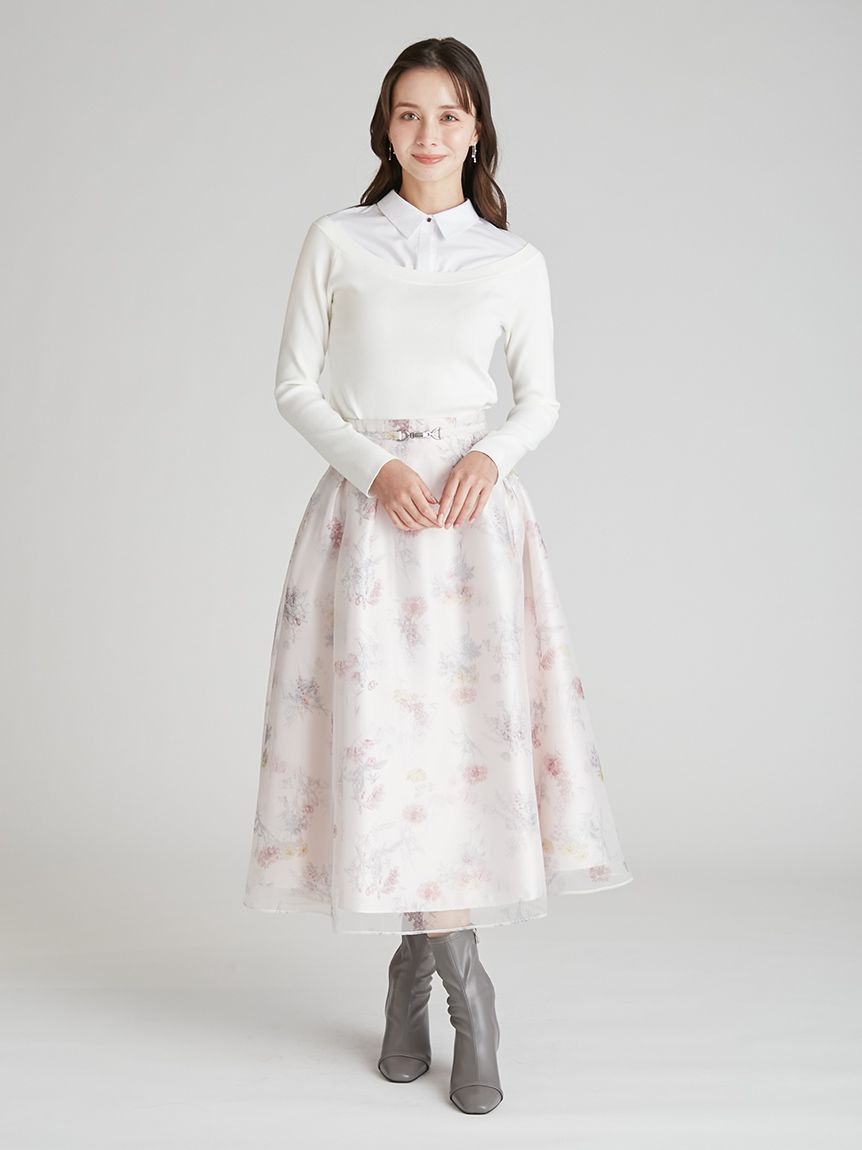 レイヤードフラワープリントスカート(SKIRT（スカート）)｜CELFORD