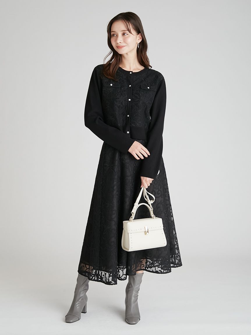 セットアップ対応】チュール刺繍フレアスカート(SKIRT（スカート