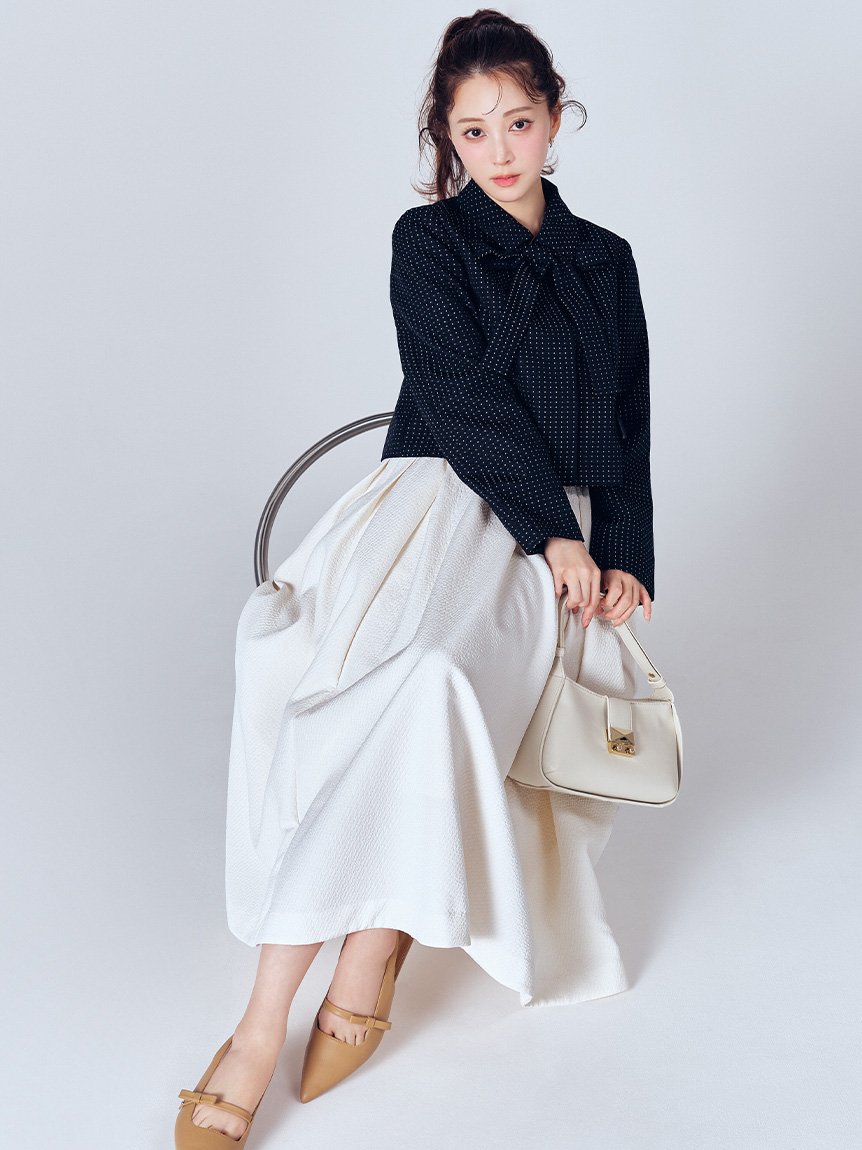 洗える】ジャガードタックフレアスカート(SKIRT（スカート）)｜CELFORD