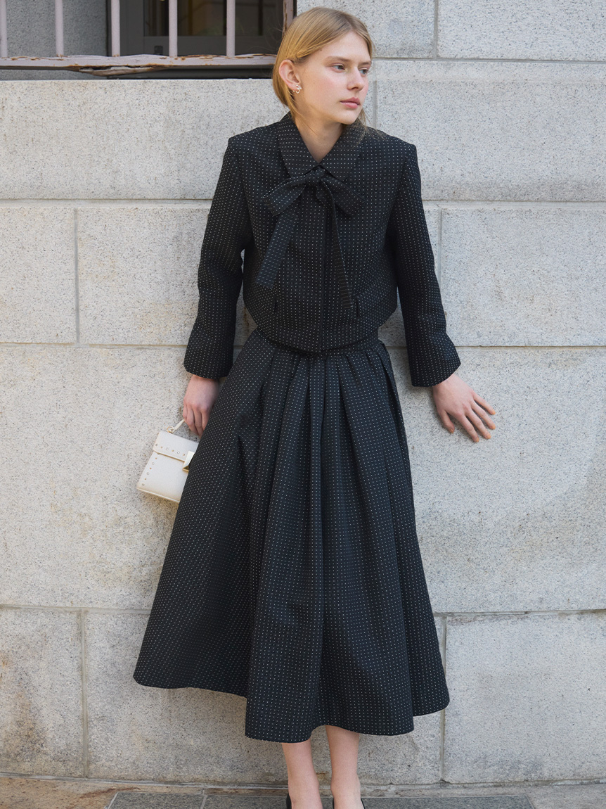 一度のみ着用✳︎obli✳︎ジャガードリボンフレアスカート KOBE LETTUCE（神戸レタス） スカート フレアスカート レディース 春