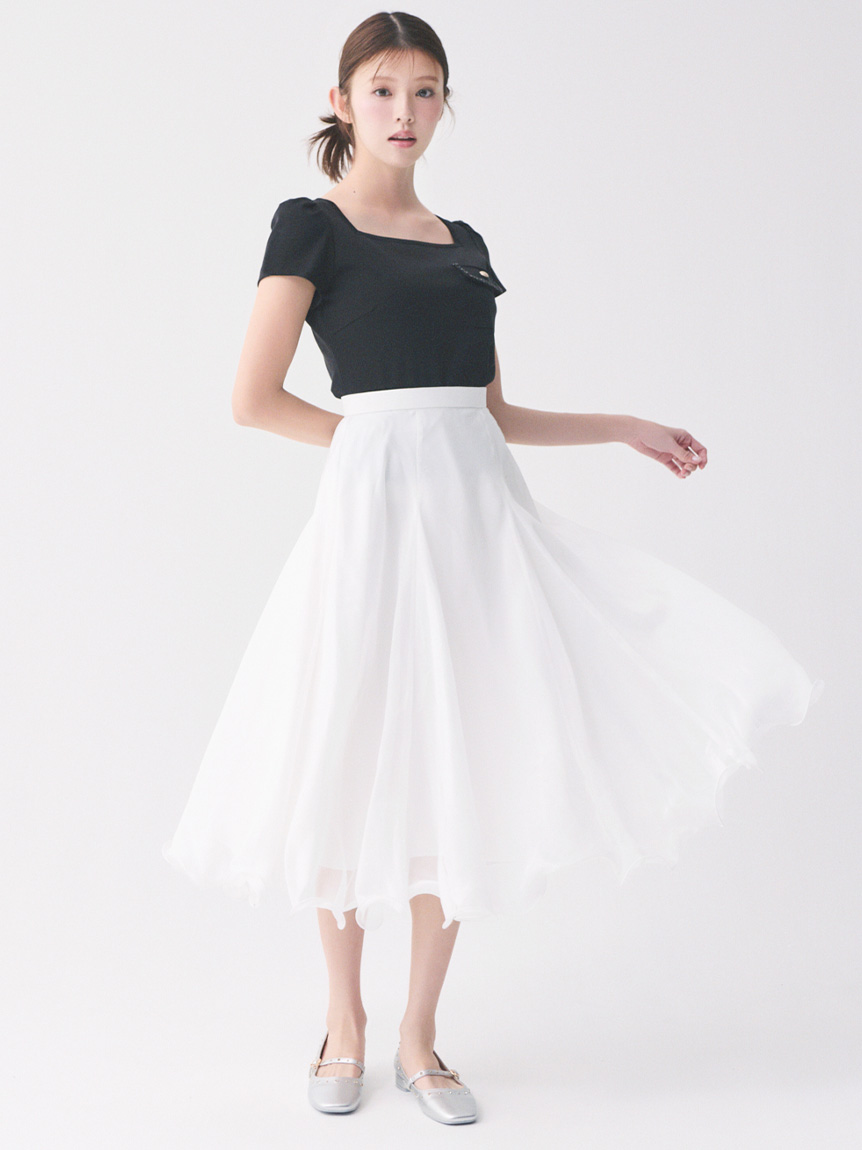 ラッフルヘムシアフレアスカート