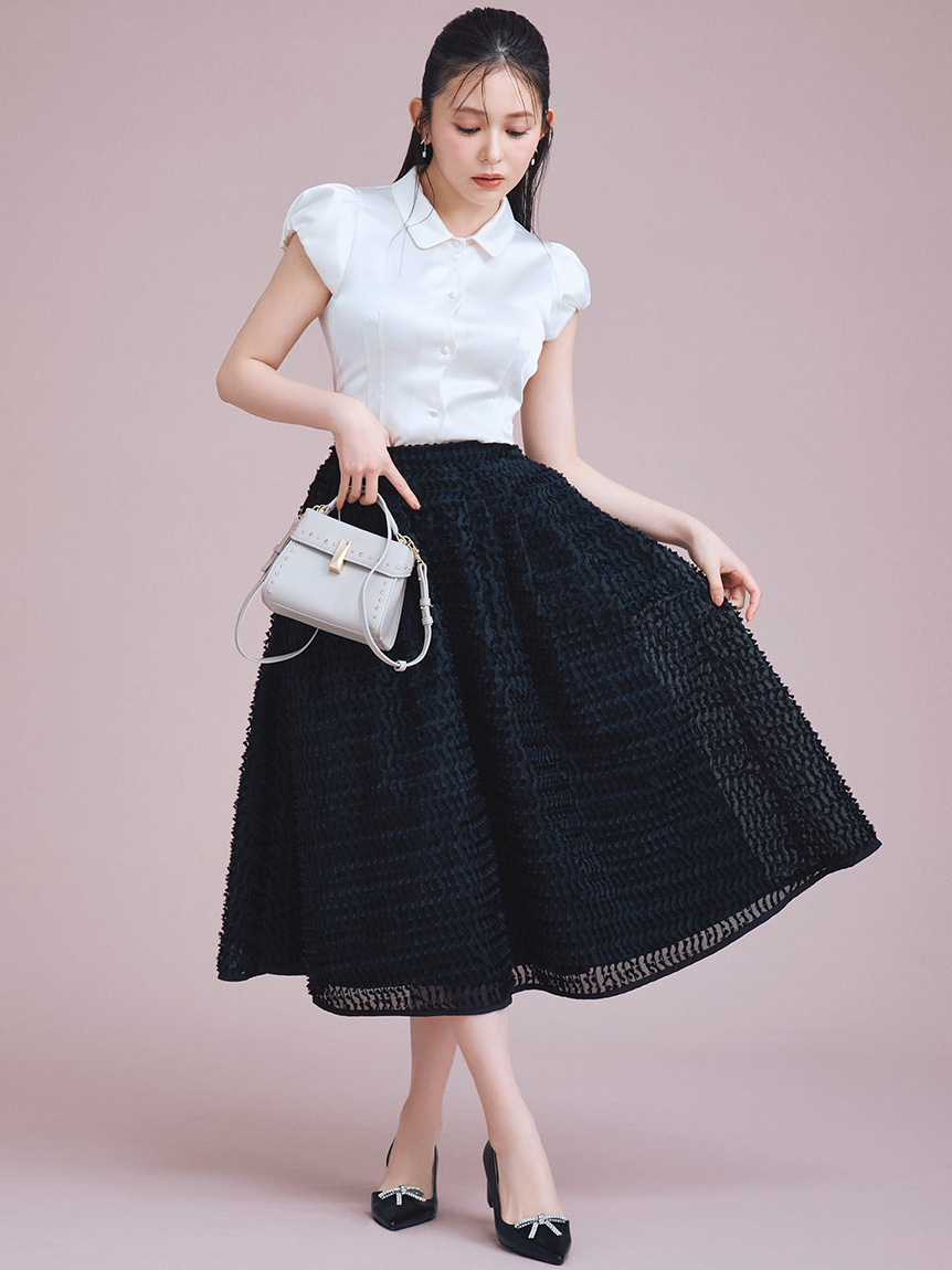 リボンジャガードタックフレアスカート(SKIRT（スカート）)｜CELFORD