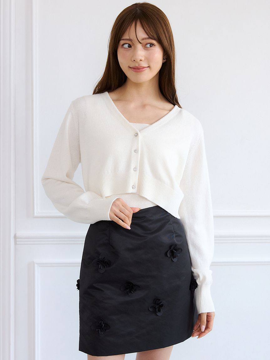 セットアップ対応】3Dフローラルモチーフスカート(SKIRT（スカート