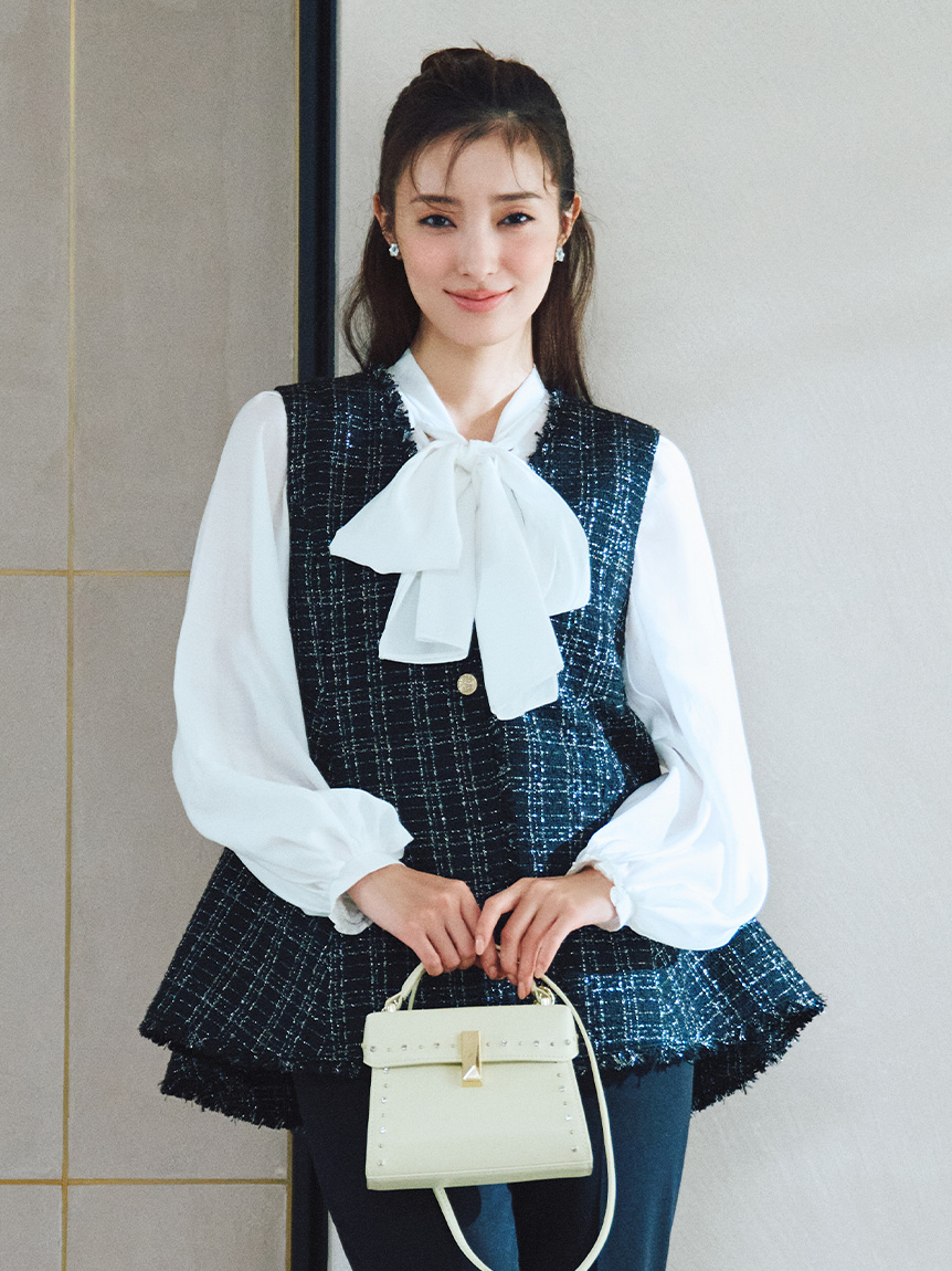 フレアペプラムツイードジレ