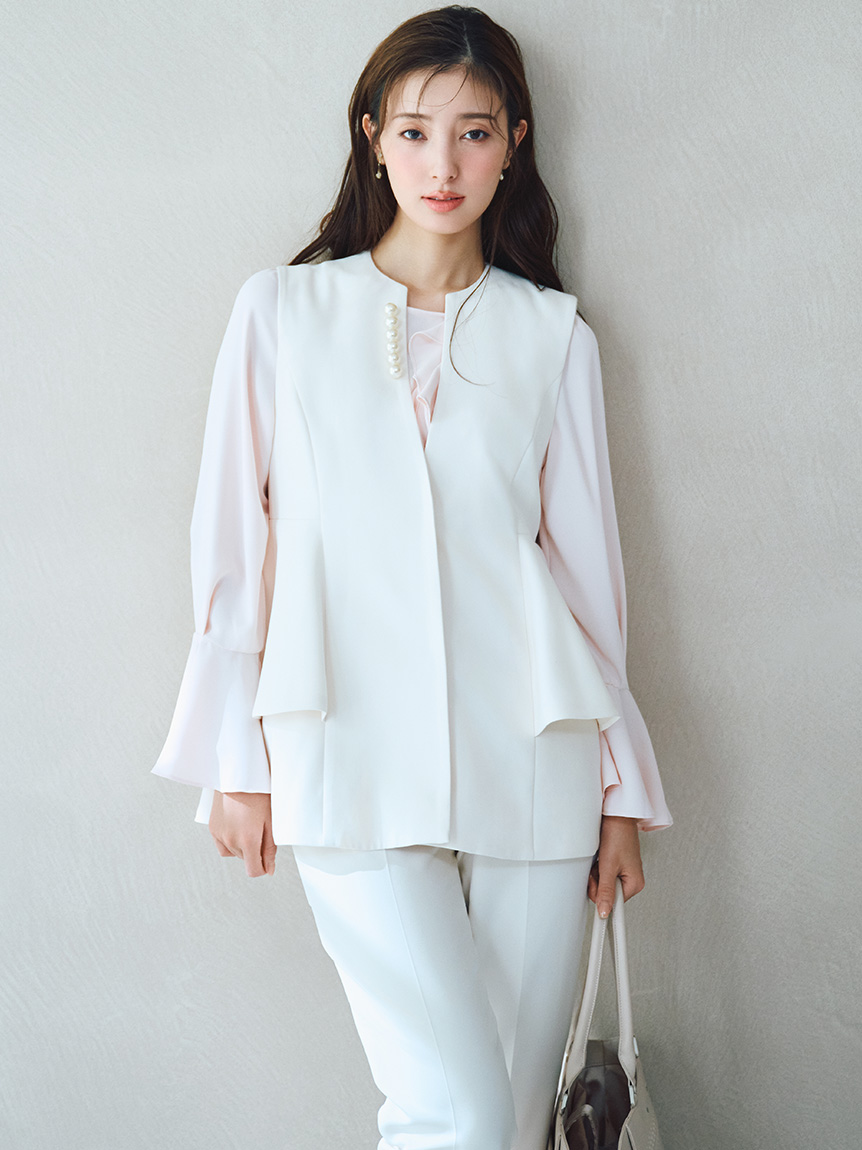 セルフォード　ジレ　ペプラム　パール CELFORD（セルフォード）の「パールペプラムジレ（ベスト）」 - WEAR