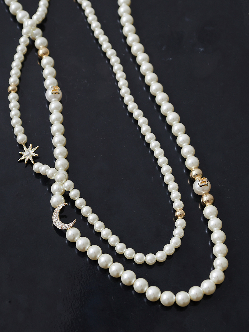 アクセサリー美品 真珠 パール連 ロングネックレス 112cm　パールネックレス 真珠連