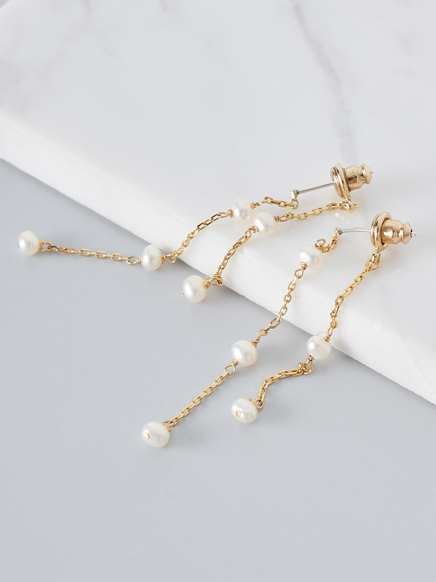 2連淡水パールピアス(ピアス・イヤリング)｜ACCESSORIES