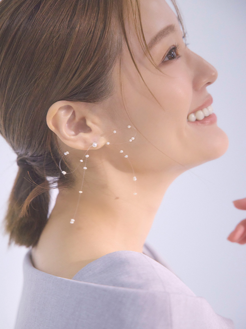 HANAE MORI×CELFORDコラボ】 淡水パールリボンピアス(ピアス
