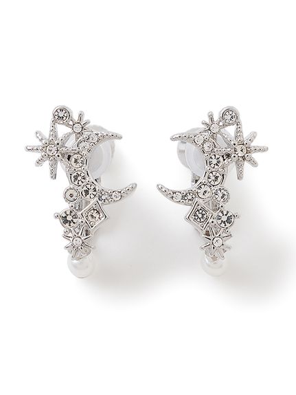 ムーン＆スターパール付きイヤリング(ピアス・イヤリング