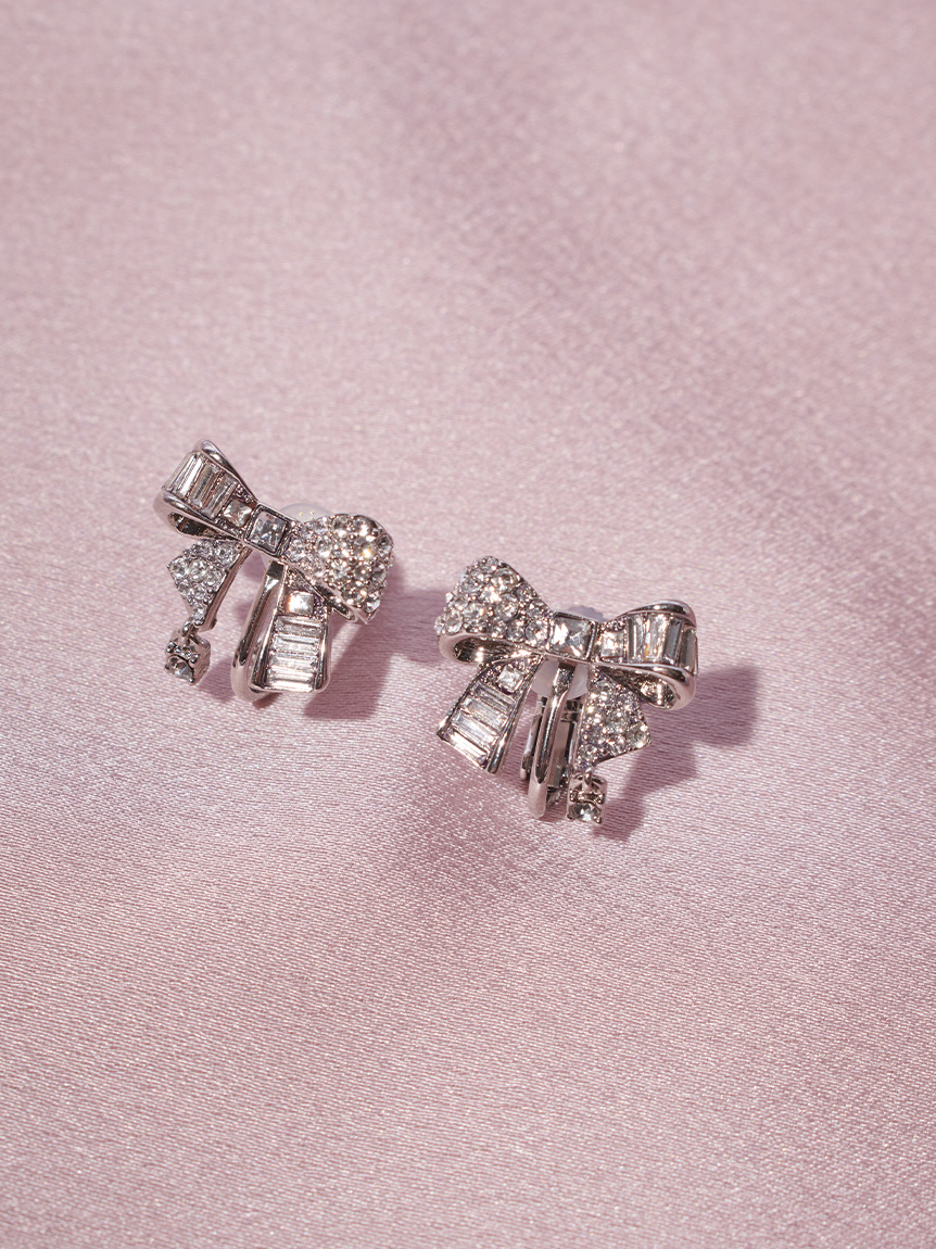 ビジューリボンイヤリング(ピアス・イヤリング)｜ACCESSORIES