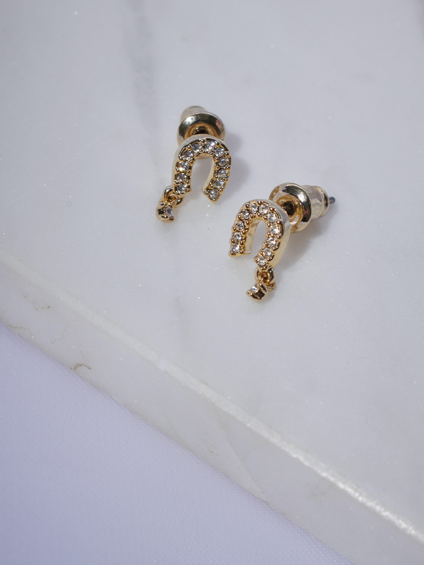 ラッキーホースシュービジューピアス(ピアス・イヤリング