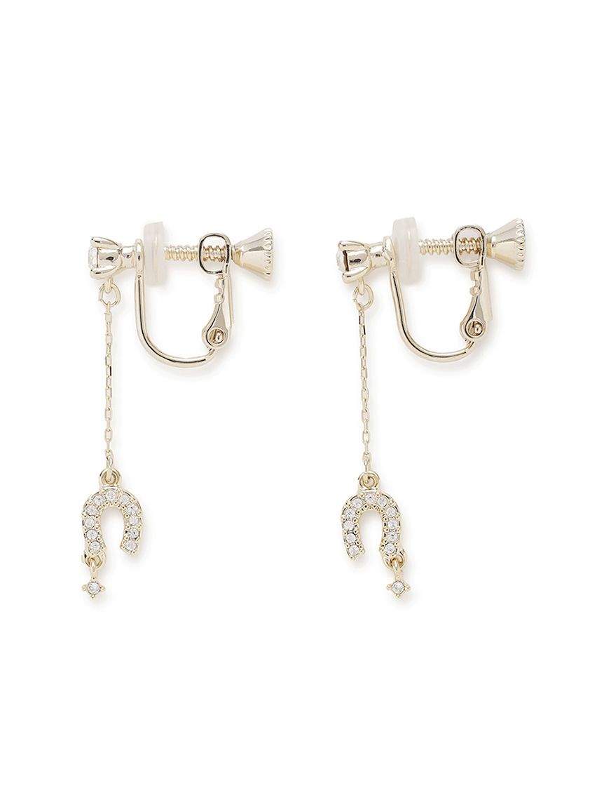 ラッキーホースシュービジューイヤリング(ピアス・イヤリング