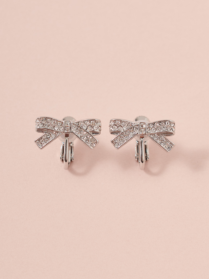 リボンビジューイヤリング