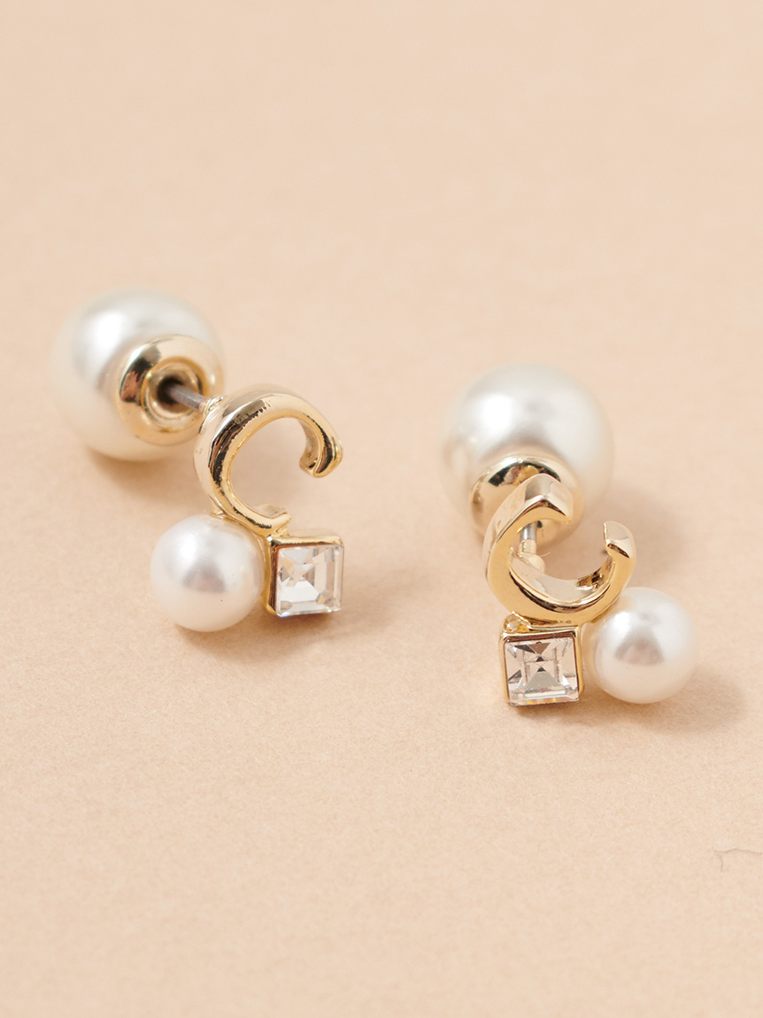Cロゴビジューパールプチピアス(ピアス・イヤリング)｜ACCESSORIES
