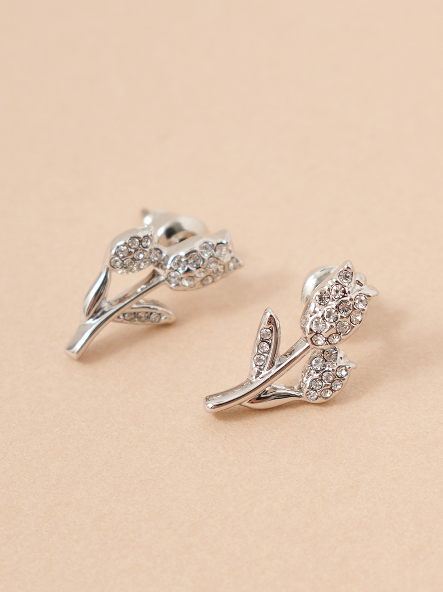 ビジューチューリップピアス
