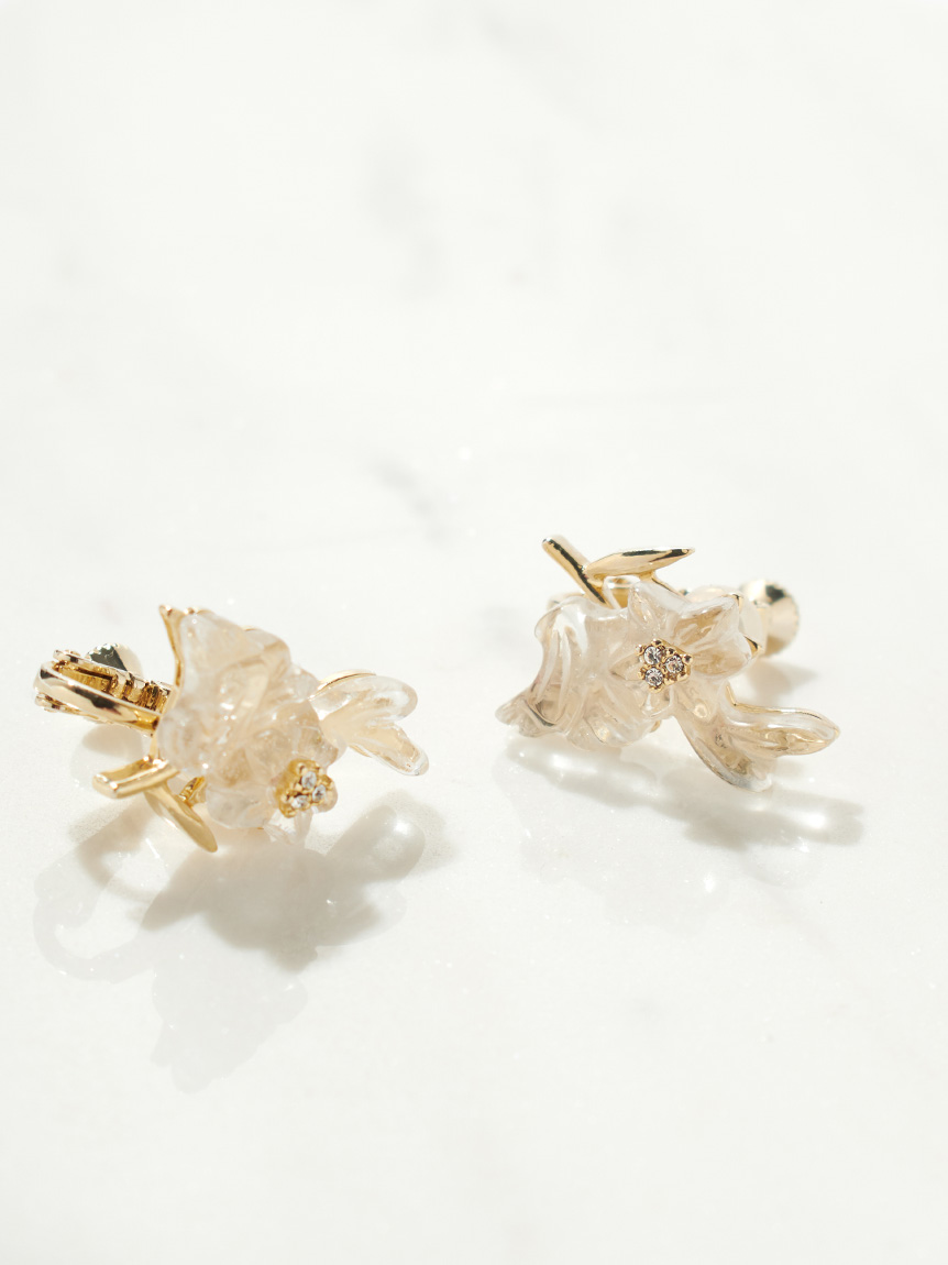 CELFORD×P.J. REDOUTEコラボ】フラワーイヤリング(ピアス・イヤリング