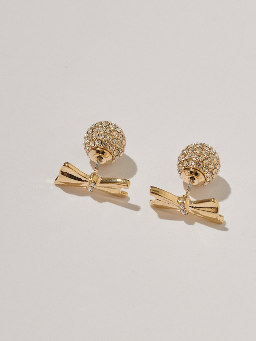 ミラーボールキャッチウェービーリボンピアス(ピアス・イヤリング