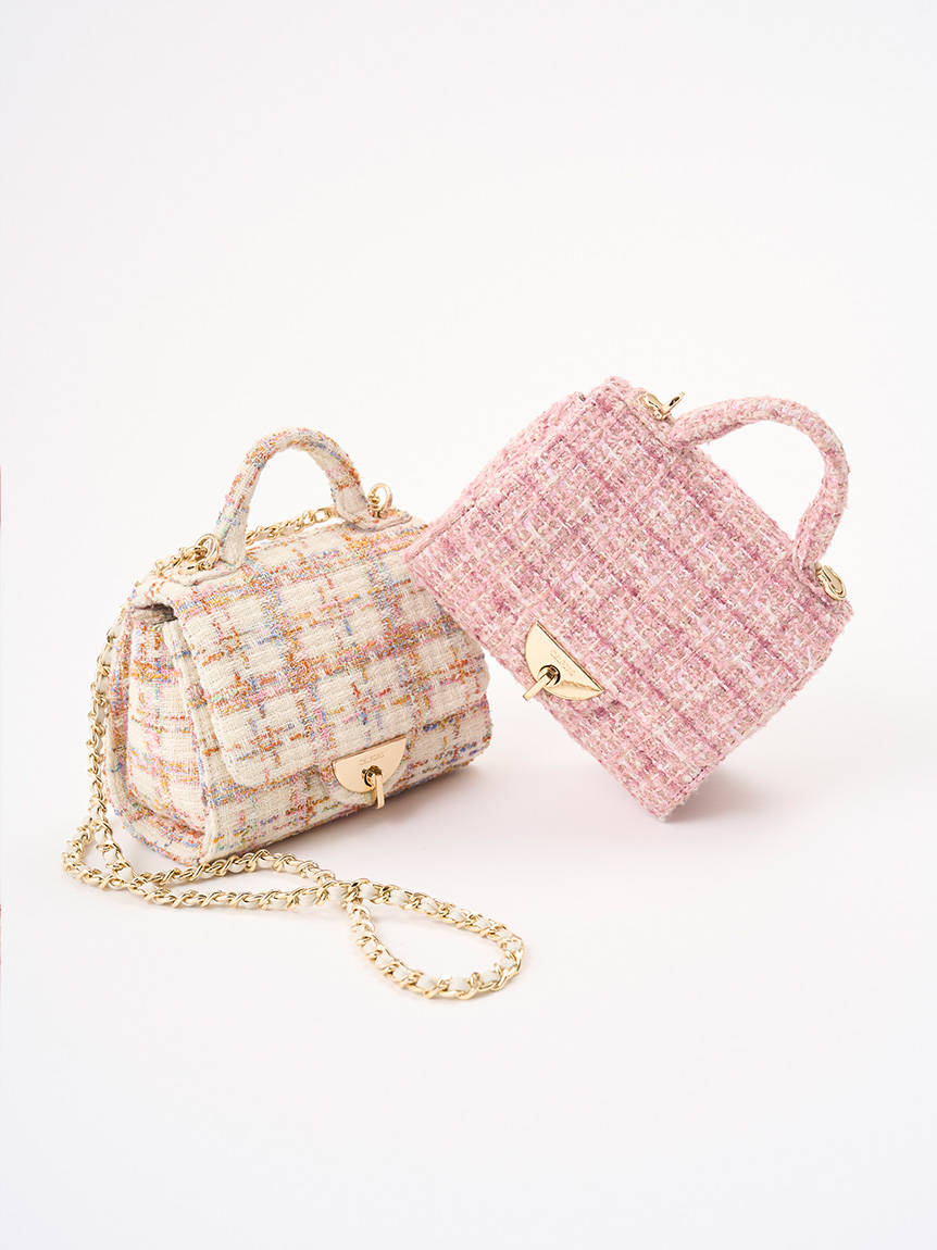 セルフォード　ツイード　バッグ　ピンク CELFORD - 【美品】CELFORD セルフォード バッグ ピンク / 25春