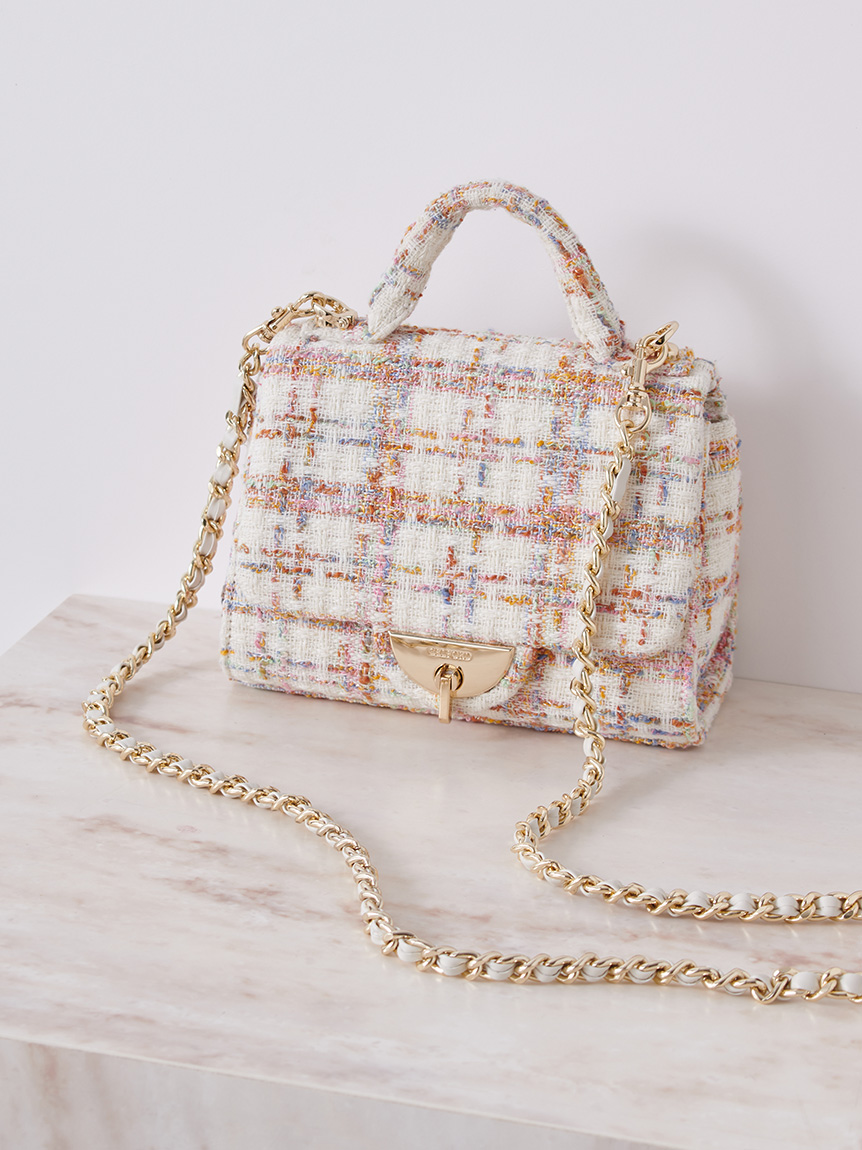 CELFORD(セルフォード)ツイードスクエアハンドバッグ ワンハンドルツイードフリルバッグ(ハンドバッグ)｜BAGS（バッグ