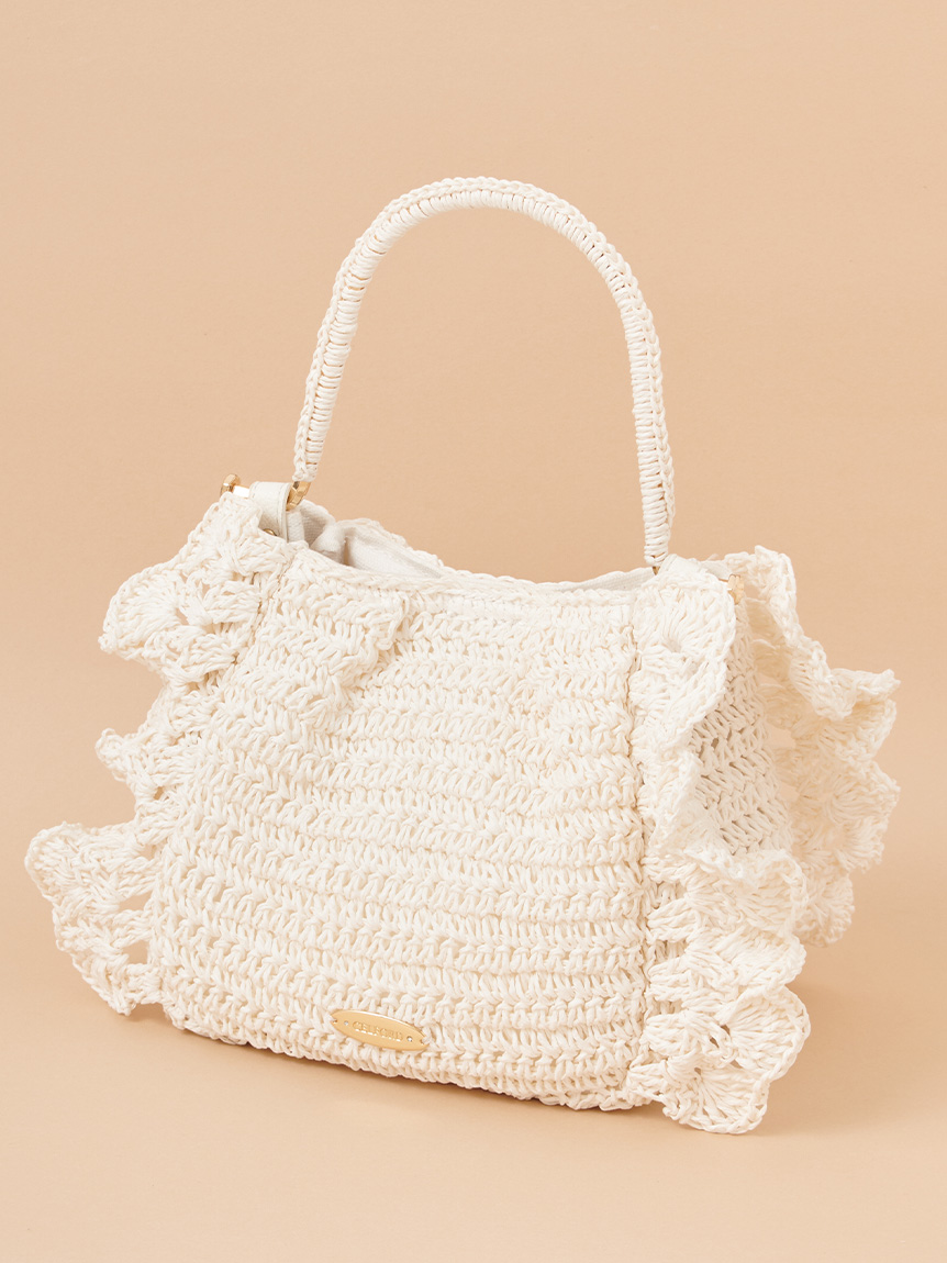 かぎ編みペーパーフリルバッグ(ハンドバッグ)｜BAGS（バッグ