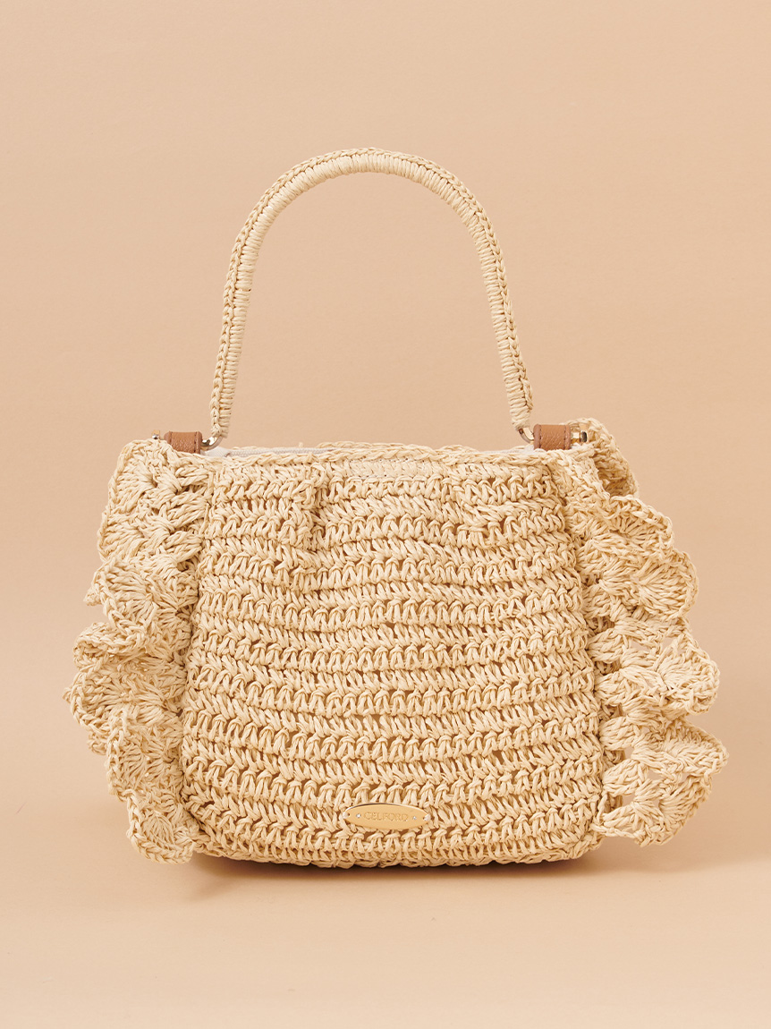 かぎ編みペーパーフリルバッグ(ハンドバッグ)｜BAGS（バッグ