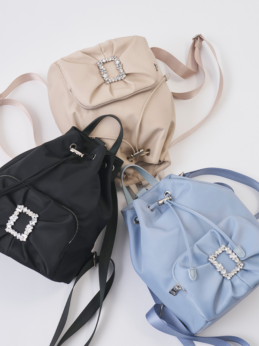 ビジュー付きリボンリュック